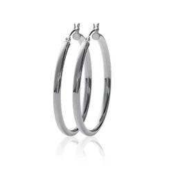 Créoles femme argent 4 mm - Z3040