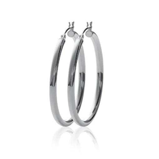 Créoles femme argent 4 mm - Z3040