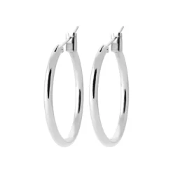 Créoles femme argent rhodié 2 mm - WUUY0