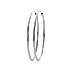Créoles femme argent rhodié 6 mm - W0YY60