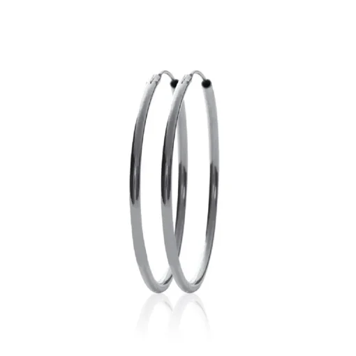 Créoles femme argent rhodié 4 mm - W0YY40