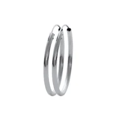 Créoles femme argent rhodié 3 mm - W0YY30
