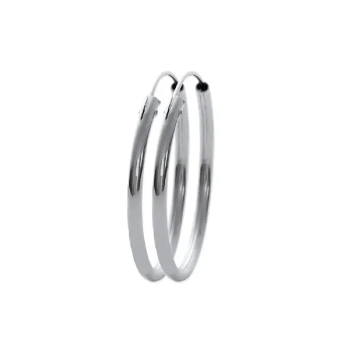 Créoles femme argent rhodié 3 mm - W0YY30