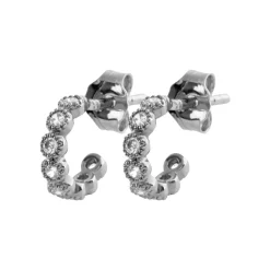 Créoles femme argent rhodié 1 mm - Z50UVZ0