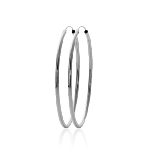 Créoles femme argent rhodié 5 mm - W0YY50