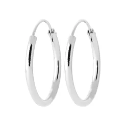 Créoles femme argent rhodié 2 mm - W0YYY0