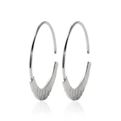 Créoles femme argent rhodié 27 mm - W6Y0300