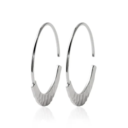 Créoles femme argent rhodié 27 mm - W6Y0300