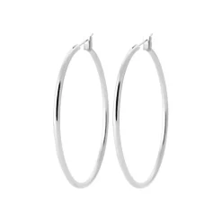 Créoles femme argent rhodié 4 mm - WUU40