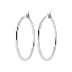 Créoles femme argent rhodié 3 mm - WUU30