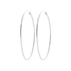 Créoles femme argent rhodié 7 mm - W0YYW0