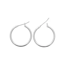 Créoles femme argent rhodié 2 mm - WUUY0