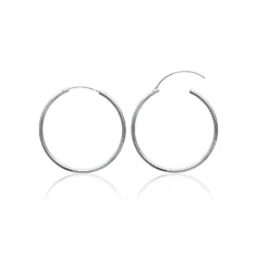 Créoles femme argent rhodié 4 mm - W0YY40