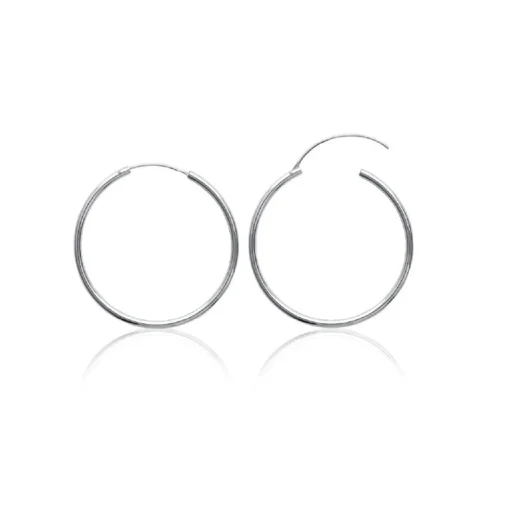 Créoles femme argent rhodié 4 mm - W0YY40