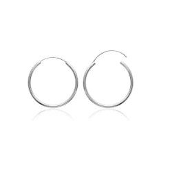 Créoles femme argent rhodié 3 mm - W0YY30