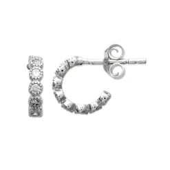 Créoles femme argent rhodié 1 mm - Z50UVZ0