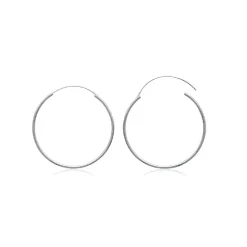 Créoles femme argent rhodié 5 mm - W0YY50