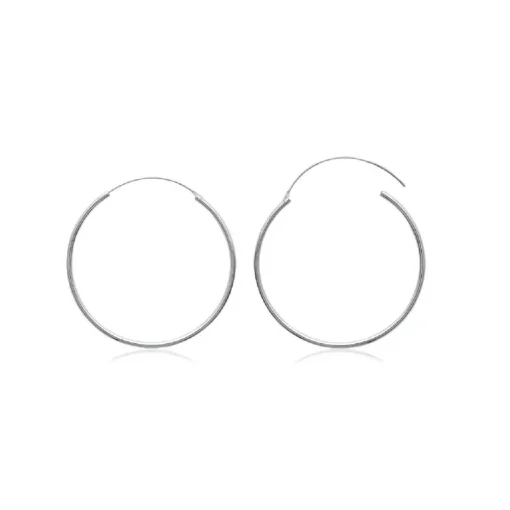 Créoles femme argent rhodié 5 mm - W0YY50