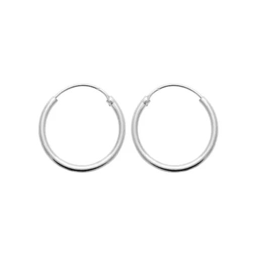 Créoles femme argent rhodié 2 mm - W0YYY0