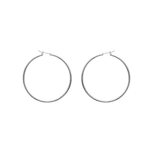 Créoles femme argent rhodié 5 mm - WUU50