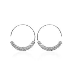 Créoles femme argent rhodié 27 mm - W6Y0300