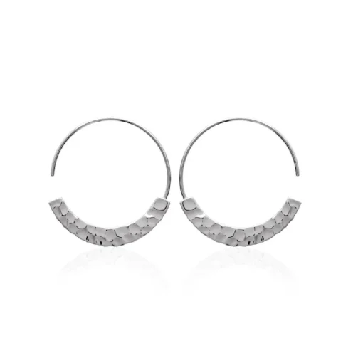 Créoles femme argent rhodié 27 mm - W6Y0300