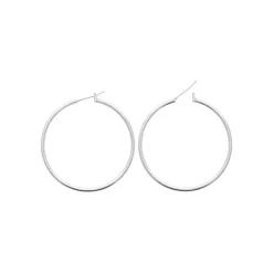 Créoles femme argent rhodié 4 mm - WUU40