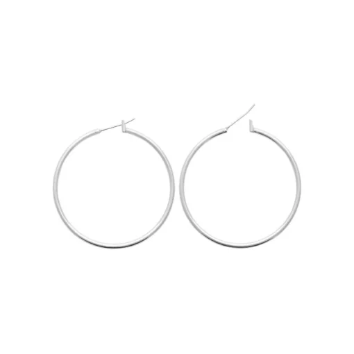 Créoles femme argent rhodié 4 mm - WUU40