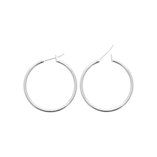 Créoles femme argent rhodié 3 mm - WUU30