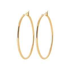 Créoles femme plaqué or 4 mm simples - YUU40