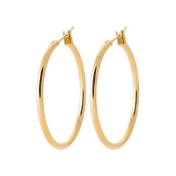Créoles femme plaqué or 3 mm simples - YUU30