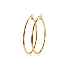 Créoles femme plaqué or 2 mm - YUUY5