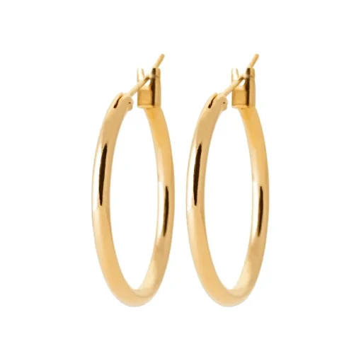 Créoles femme plaqué or 2 mm simples - YUUY0