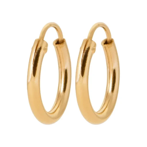 Créoles femme plaqué or 14 mm - Y0YYZ4