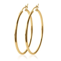 Créoles femme plaqué or 7 mm simples - YUUW0