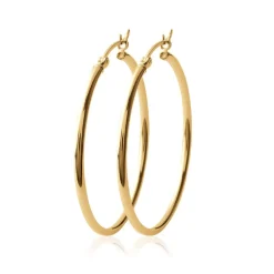 Créoles femme plaqué or 6 mm simples - YUU60