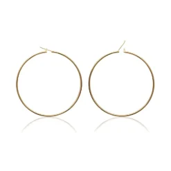 Créoles femme plaqué or 5 mm simples - YUU50