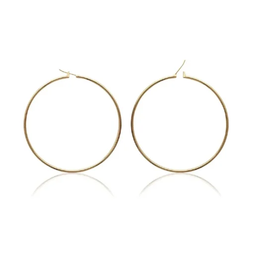 Créoles femme plaqué or 5 mm simples - YUU50