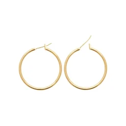 Créoles femme plaqué or 3 mm simples - YUU30