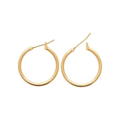 Créoles femme plaqué or 2 mm simples - YUUY0