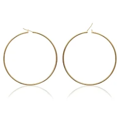 Créoles femme plaqué or 7 mm simples - YUUW0