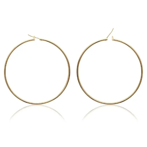 Créoles femme plaqué or 7 mm simples - YUUW0