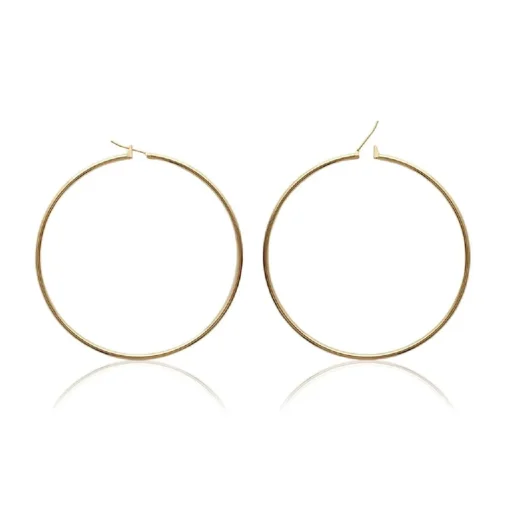 Créoles femme plaqué or 6 mm simples - YUU60