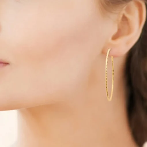 Créoles femme plaqué or 5 mm - Y6YY550