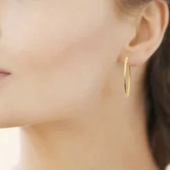 Créoles femme plaqué or 29 mm - Y6YY530