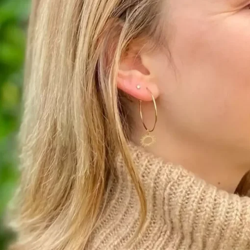 Créoles femme plaqué or 3 mm - Y6Y6300