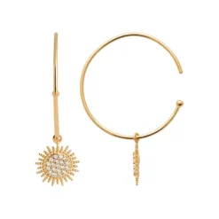Créoles femme plaqué or blanc serti griffe 3 mm - Y630UZ0