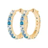 Créoles femme plaqué or teinté serti griffe 2 mm - Y63Y660