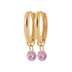 Créoles femme plaqué or teinté serti clos 12 mm - Y636UV0
