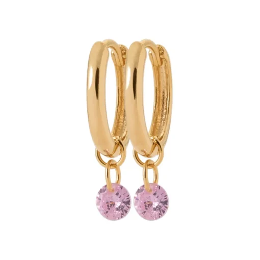 Créoles femme plaqué or teinté serti clos 12 mm - Y636UV0